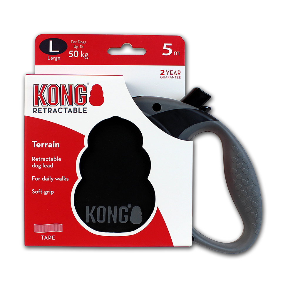 KONG Retractable Leash Terrain Black L (5m/50kg)