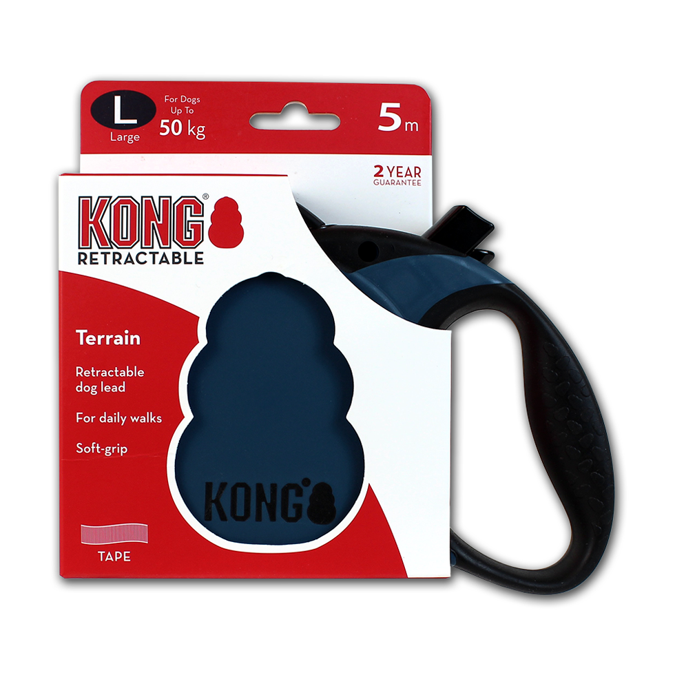 KONG Retractable Leash Terrain Blue L (5m/50kg)