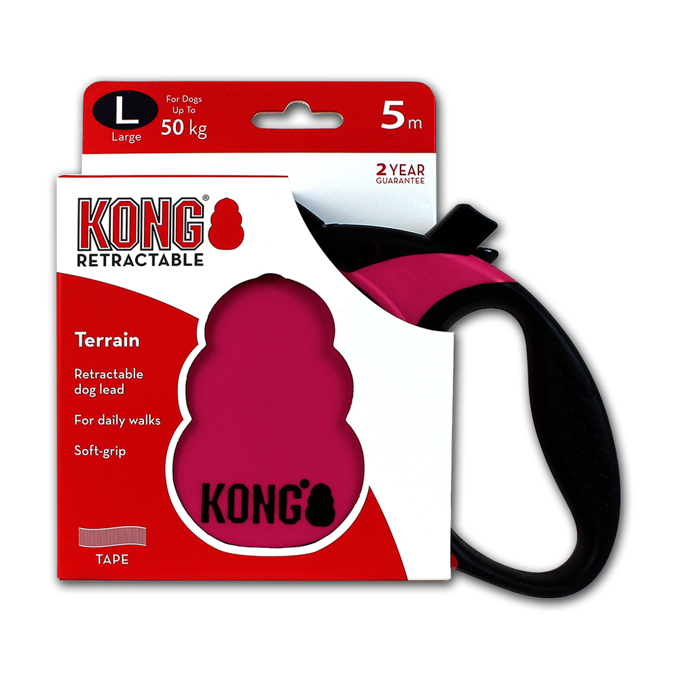 KONG Retractable Leash Terrain Pink L (5m/50kg)