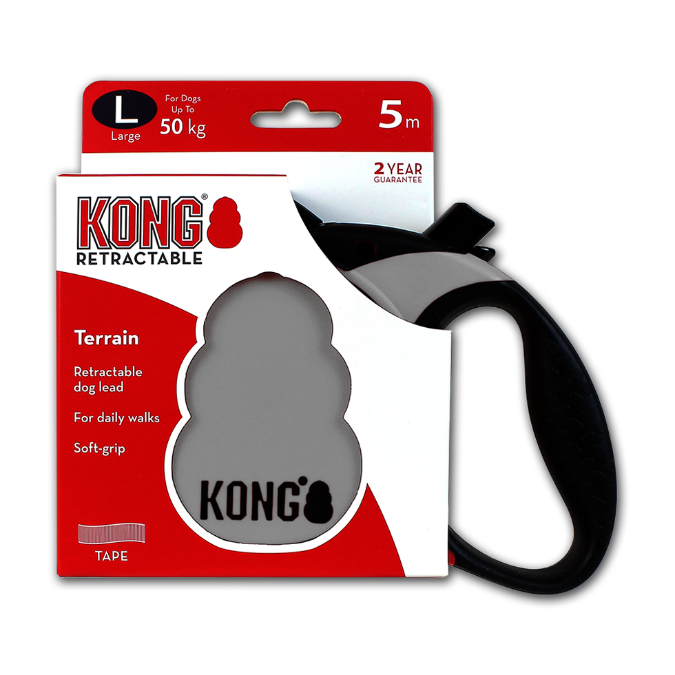 KONG Retractable Leash Terrain Grey L (5m/50kg)