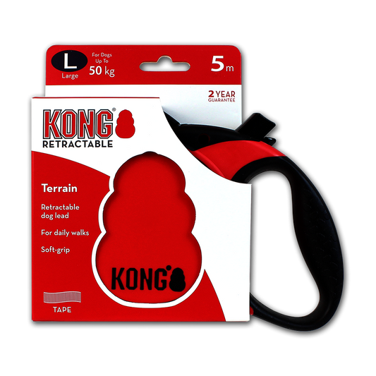 KONG Retractable Leash Terrain Red L (5m/50kg)