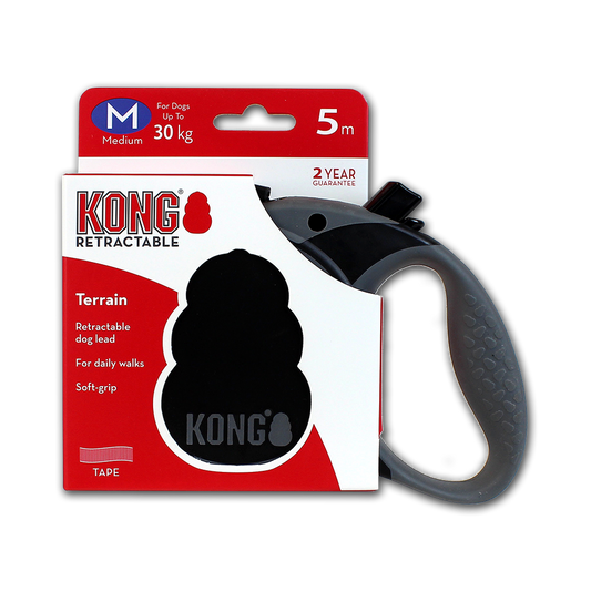 KONG Retractable Leash Terrain Black M (5m/30kg)