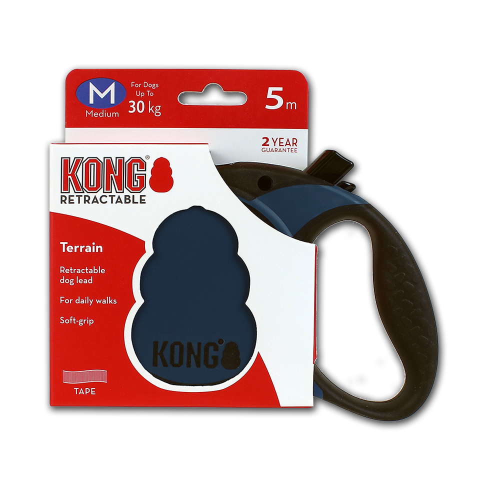 KONG Retractable Leash Terrain Blue M (5m/30kg)