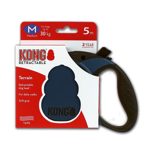 KONG Retractable Leash Terrain Blue M (5m/30kg)