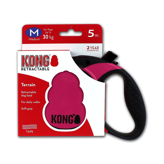 KONG Retractable Leash Terrain Pink M (5m/30kg)