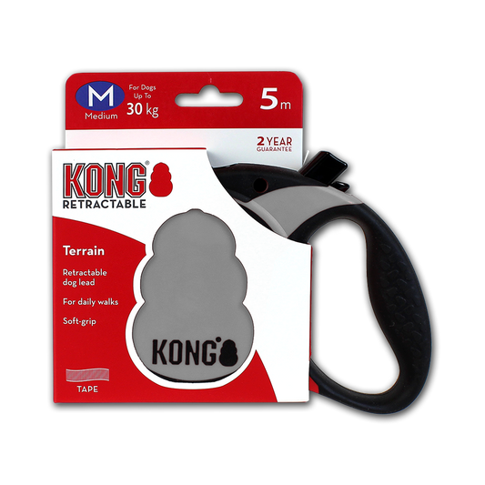 KONG Retractable Leash Terrain Grey M (5m/30kg)