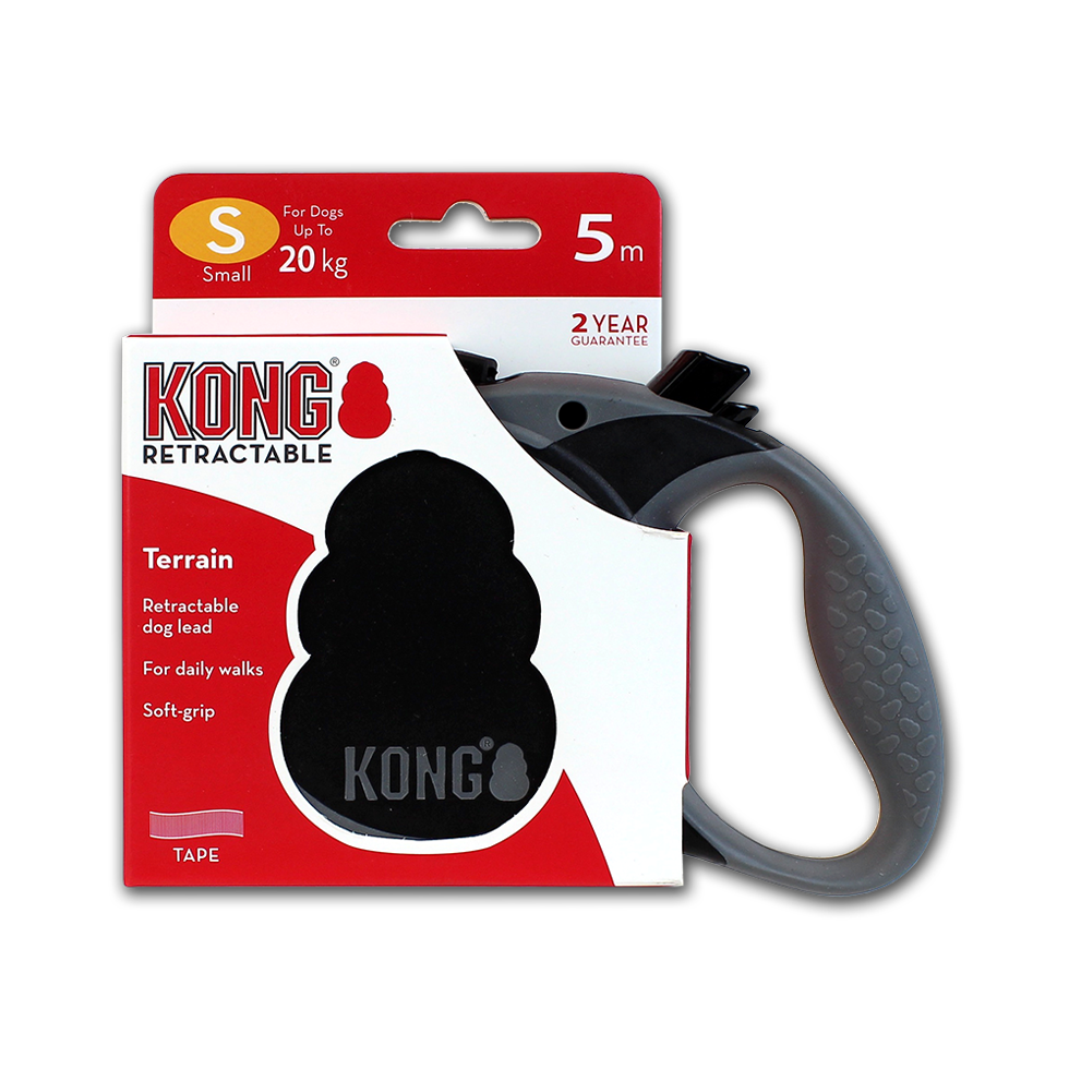 KONG Retractable Leash Terrain Black S (5m/20kg)