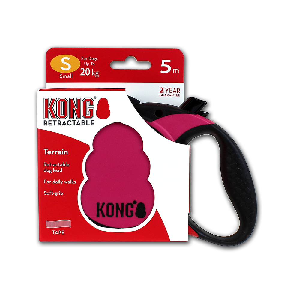 KONG Retractable Leash Terrain Pink S (5m/20kg)