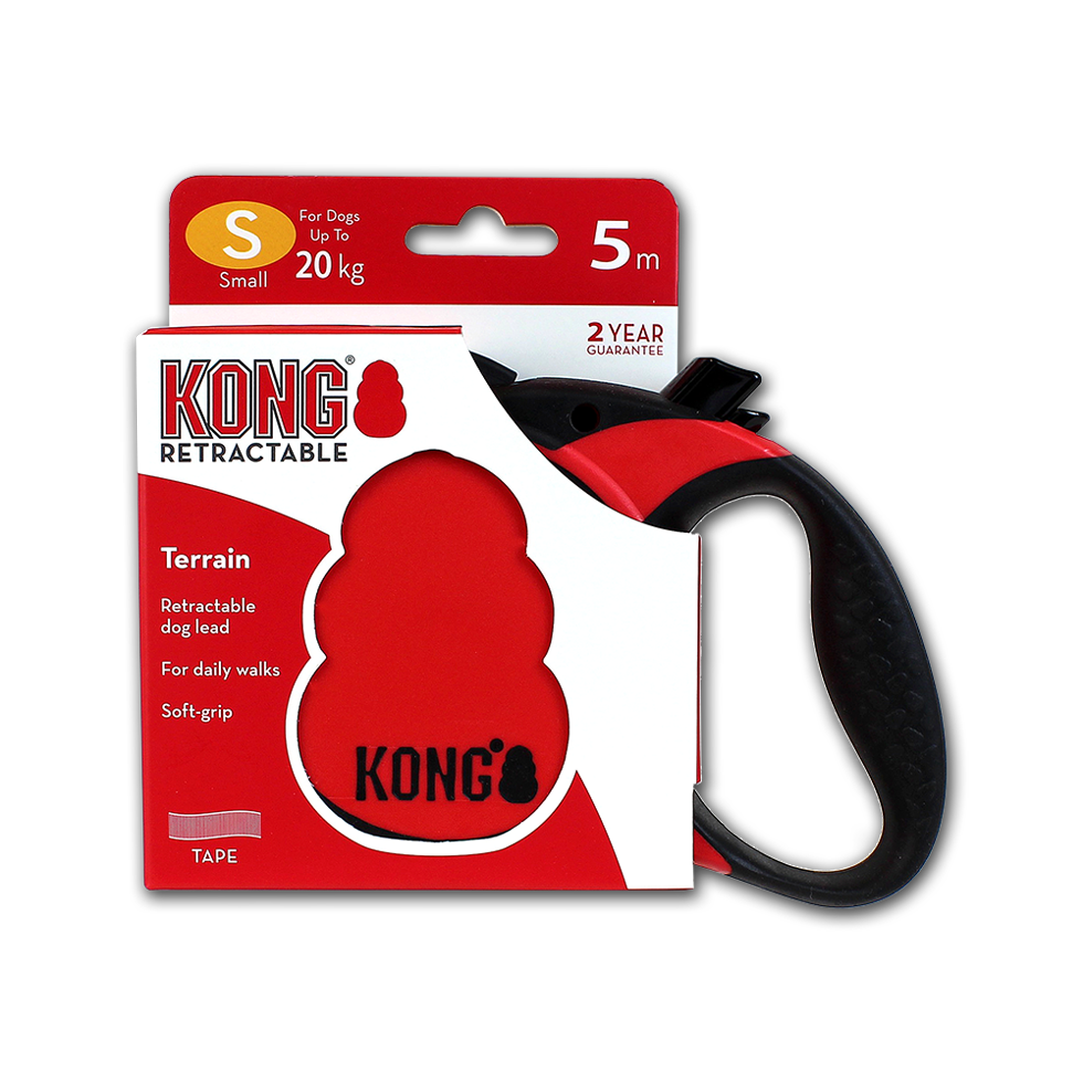 KONG Retractable Leash Terrain Red S (5m/20kg)