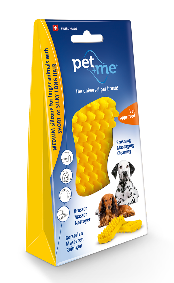 Pet+Me Dog Short Hair Brush Yellow