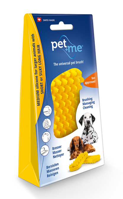 Pet+Me Dog Short Hair Brush Yellow