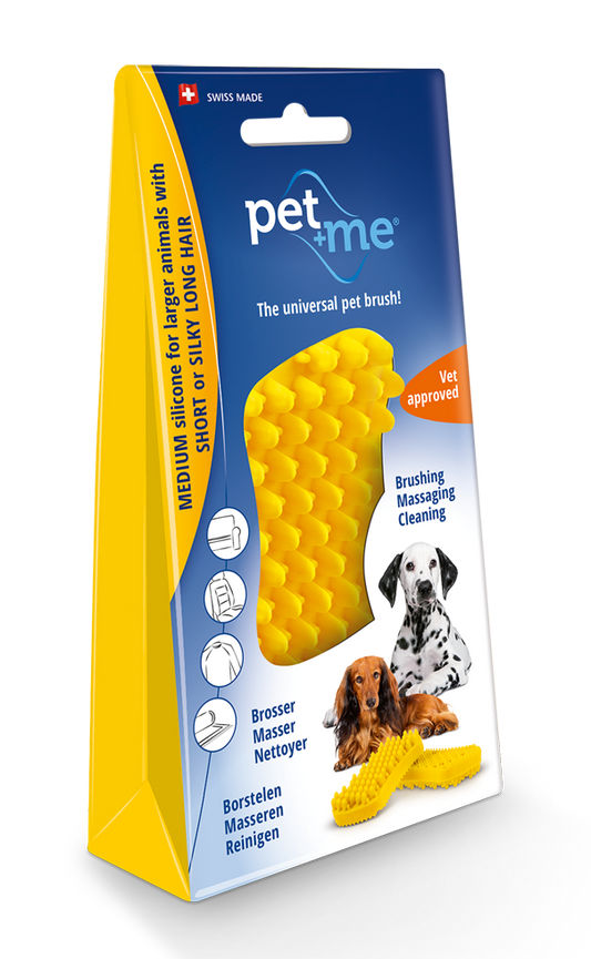 Pet+Me Dog Short Hair Brush Yellow