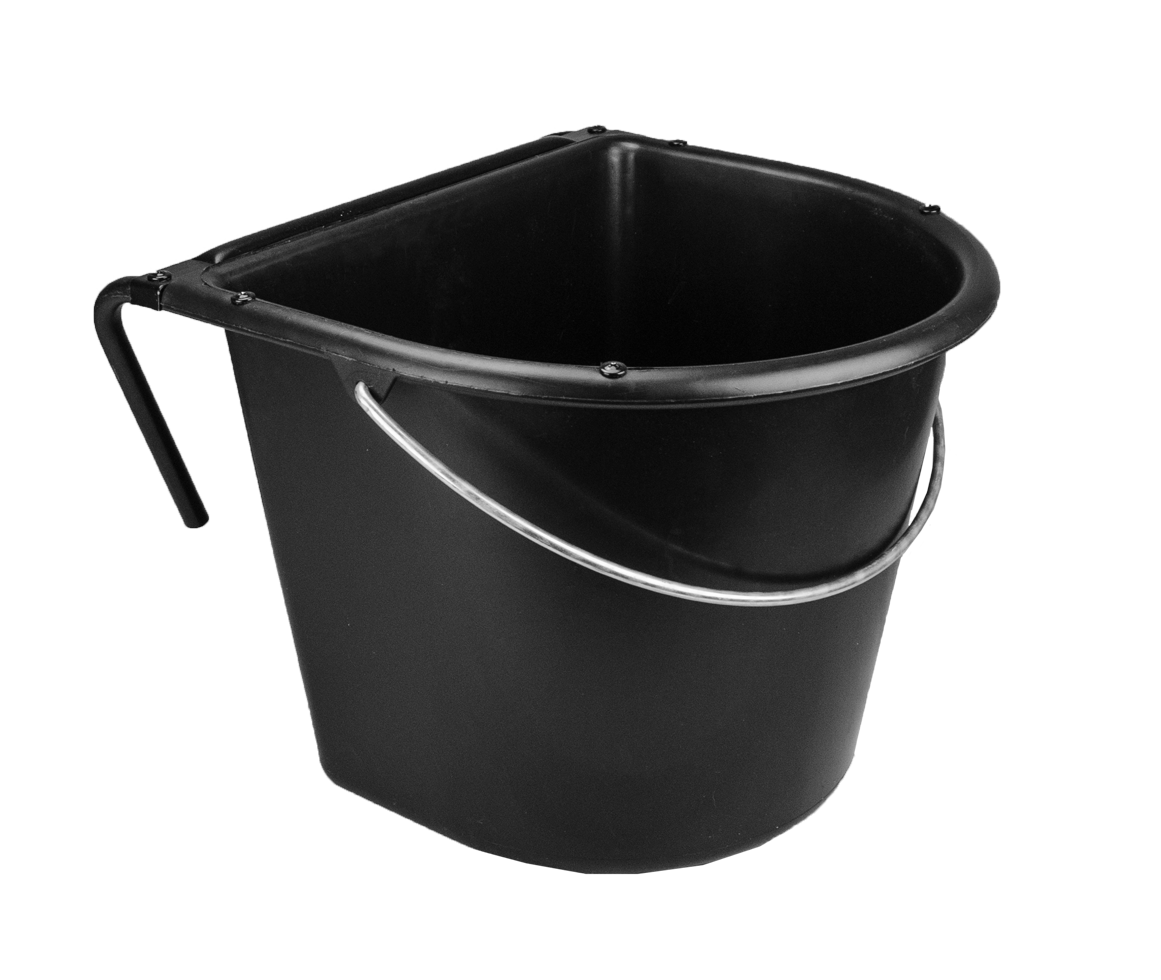 Feed trough 15 l with hook and handle black