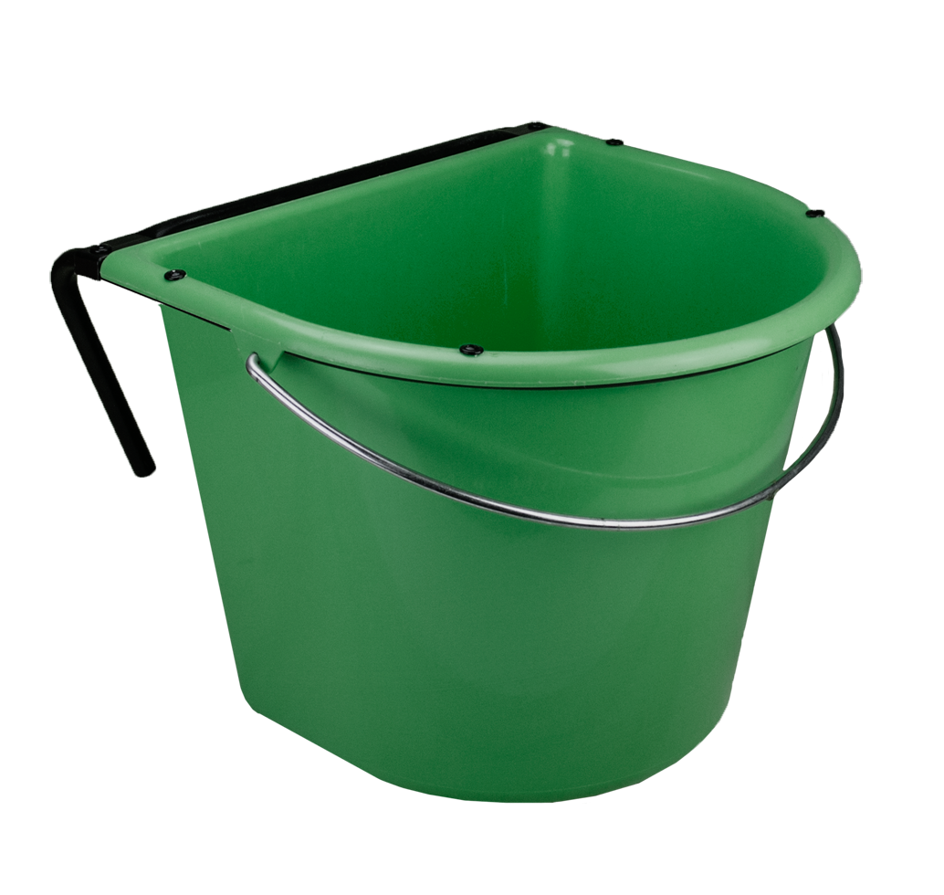 Feed trough 15 l with hook and handle green