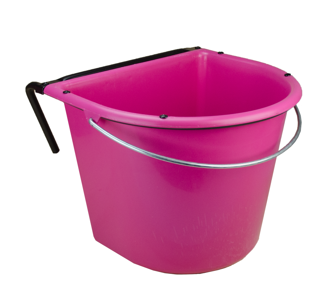 Feed trough 15 l with hook and handle pink