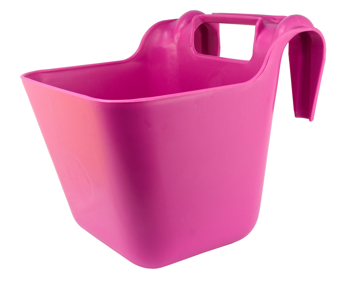 Feed trough with plastic hooks pink 13,5 l plastic