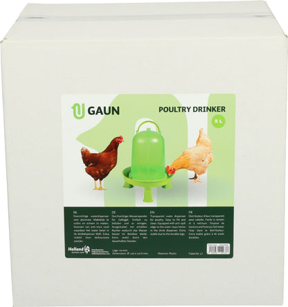 Poultry drinker with legs 3 l green lemon